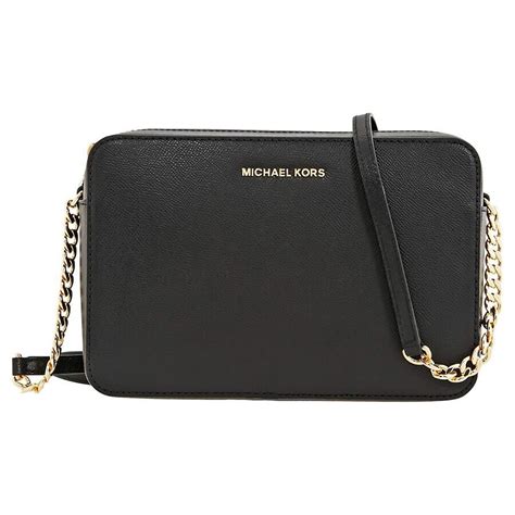 michael kors jet set black crossbody 32s4gtvc3l-001|Michael Kors Women's Jet Set Crossbody Leather Bag, Black, .